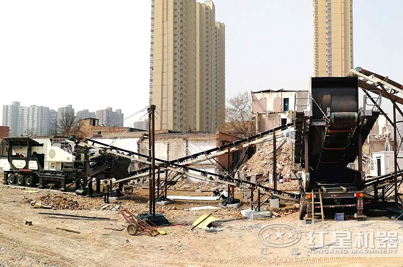 西安客戶建筑垃圾破碎現(xiàn)場