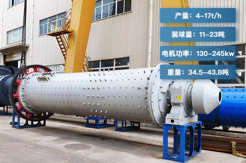 183球磨機(jī)一小時(shí)產(chǎn)量多少噸？有多重？各參數(shù)介紹