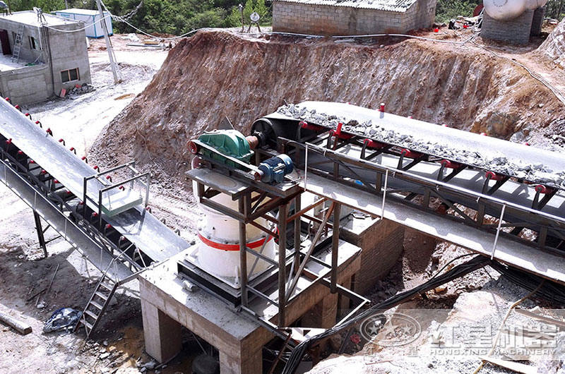 單缸圓錐破碎機處理高硬度石料生產(chǎn)12石子現(xiàn)場