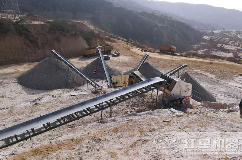 反擊破制砂生產(chǎn)現(xiàn)場